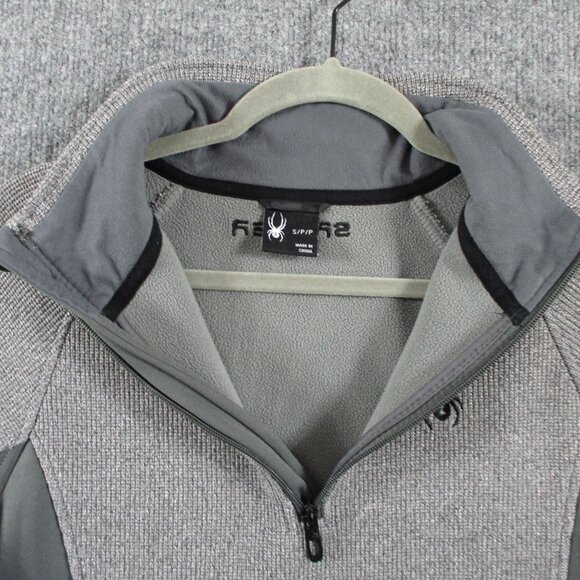 Spyder Sweater Mens Small Gray Boundless Half Zip Pullover Outdoors Fleece Hike - Picture 7 of 16